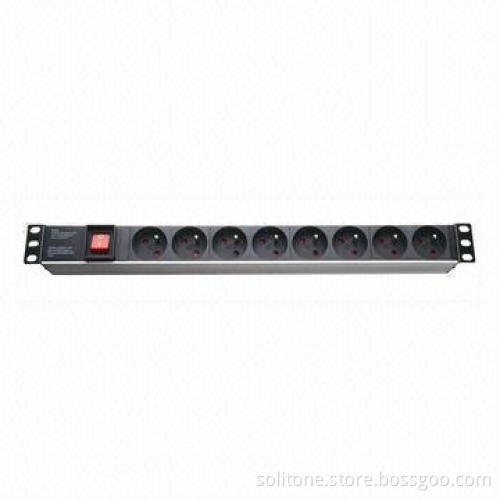 PDU,Power distribution units,Euro Plug Socket, 8-way Socket,16A,19-inch Network Cabinet ,Size 1U